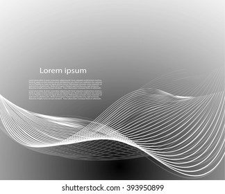 Abstract background with smooth lines and text