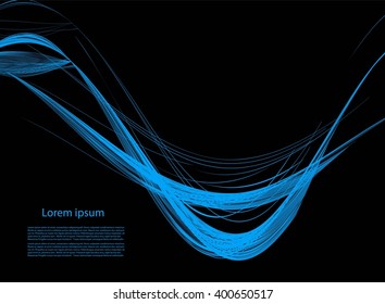 Abstract background with smooth lines and text