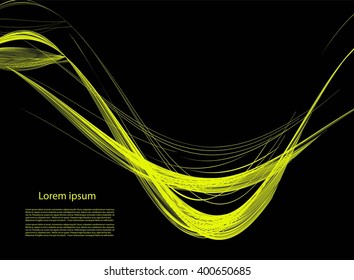 Abstract background with smooth lines and text