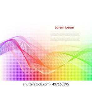 abstract background with smooth lines and text