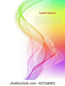 abstract background with smooth lines and text