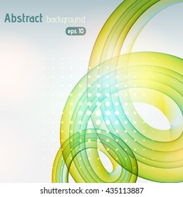 Abstract background with smooth lines. Waves, pattern, art, wallpaper, technology background. Yellow, green, blue colors. 