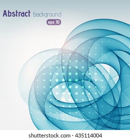 Abstract background with smooth lines. Waves, pattern, art, wallpaper, technology background. Blue color. 