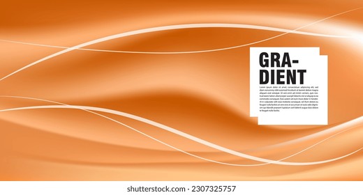 Abstract Background Smooth Orange Gradient Mesh Wave Design. Soft Background Template Vector