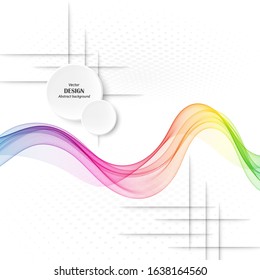 
Abstract background of smooth rainbow colored wave lines with shadow. Brochure Template. Design element