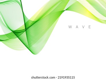 Abstrakter Hintergrund mit glatter, stylischer grüner Farbwelle, Vektorgrafik