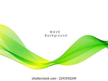 Abstract background with smooth stylish green color wave vector