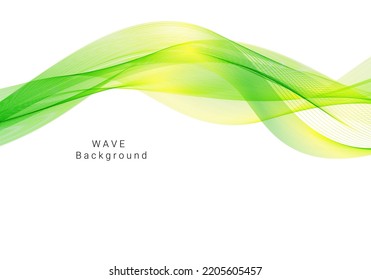Abstract background with smooth stylish green color wave vector