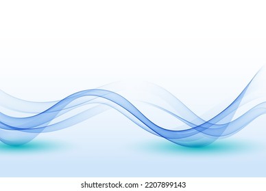 Colored Transparent Wavy Lines Background Abstract Stock Vector 