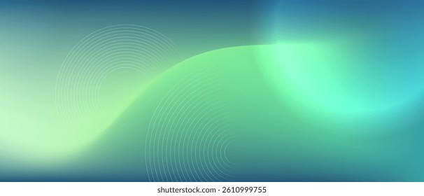 Abstract background with a smooth turquoise gradient and circles of lines.