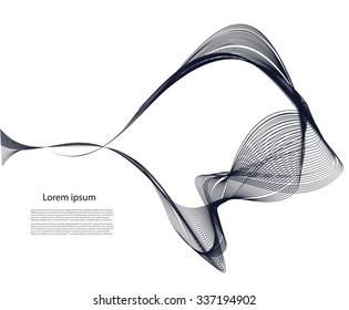 Abstract background with smooth waves and text