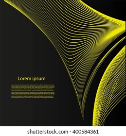 Abstract background with smooth waves and text