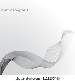 Abstract background. Smooth wavy lines on a gray background. Vector illustration.