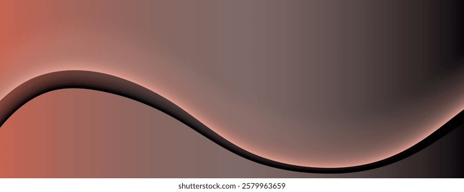 Abstract background with smooth, wavy lines. Gradient background in brown and orange, featuring a soft, flowing texture. Minimal abstract wavy gradient vector background