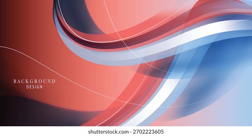 Fundo abstrato com linhas onduladas suaves em cores vermelhas