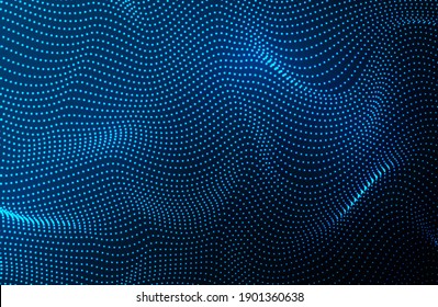 Fondo abstracto de ondas suaves, onduladas y suaves desde puntos.