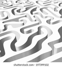Abstract background with smooth white 3D maze