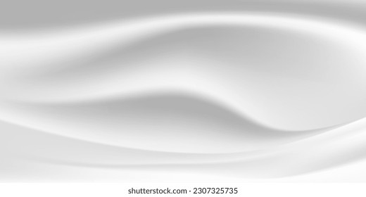 Abstract Background Smooth White Gradient Mesh Wave Design. Soft Background Template Vector