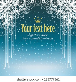 abstract background with snow and curls