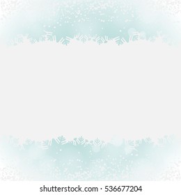 abstract background with snow and green snowflakes borders. vector illustration