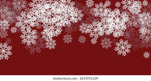 Abstract background Snowflake on Red Background in Christmas holiday Fun Christmas Pattern of xmas ornaments and icons.
