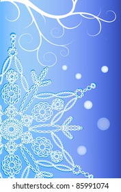 abstract background with snowflake stylized under lace