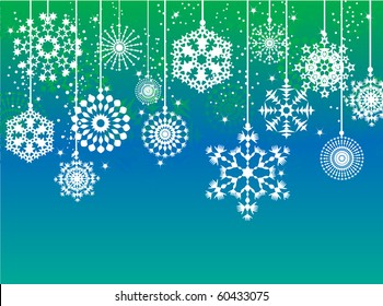 individual colorful snowflakes