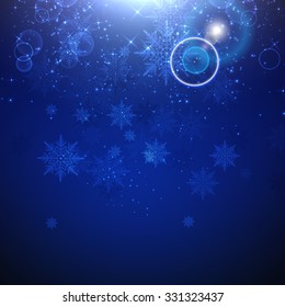 Abstract background with snowflakes new year.
