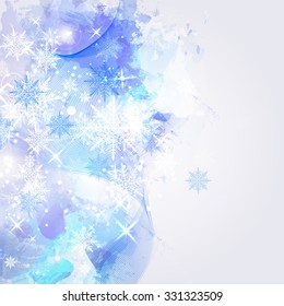 Abstract background with snowflakes new year.