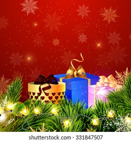 Abstract background with snowflakes new year.