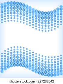 Abstract background of snowflakes spaced wave