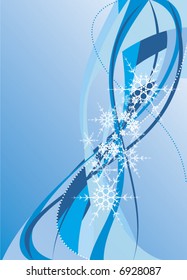 abstract background with snowflakes - vector