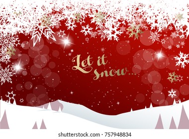 Abstract background with snowflakes. Vector art