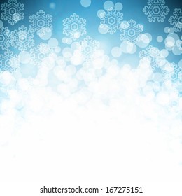 abstract background with snowflakes. vector. blue colorful. light.