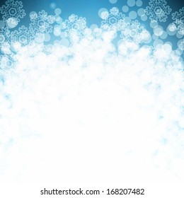 abstract background with snowflakes. vector. blue colorful. light. 