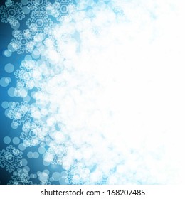 abstract background with snowflakes. vector. blue colorful. light. 