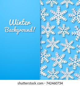 Abstract background with snowflakes. Vector illustration.