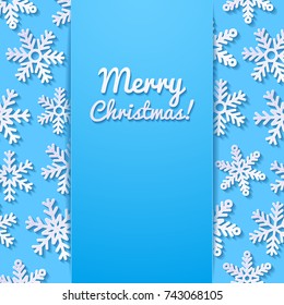 Abstract background with snowflakes. Vector illustration.

