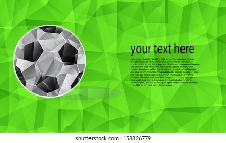 abstract background with a soccer ball of polygons