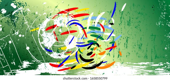 abstract background for soccer/football, design template, great soccer event, with strokes and splashes, copy space