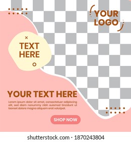 Abstract background social media post template. Abstract shapes vector background design 04