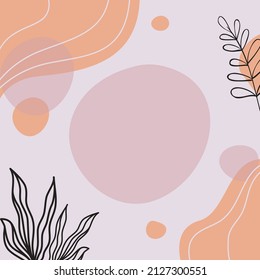 Abstract background for social media post with tropical leaf.