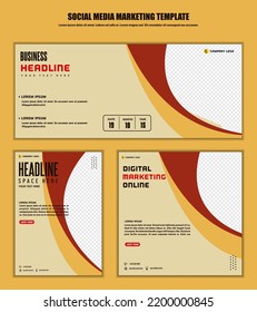 Abstract Background Social media post template modern design, for business digital marketing online