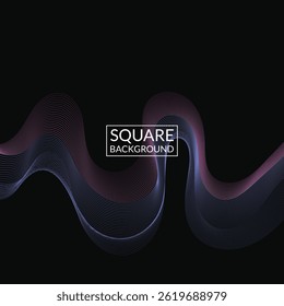 Abstract background for social media post and branding presentations with wireframe artwork on dark square background 70