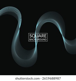 Abstract background for social media post and branding presentations with wireframe artwork on dark square background 64