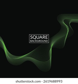 Abstract background for social media post and branding presentations with wireframe artwork on dark square background 65
