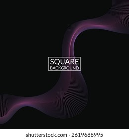 Abstract background for social media post and branding presentations with wireframe artwork on dark square background 67