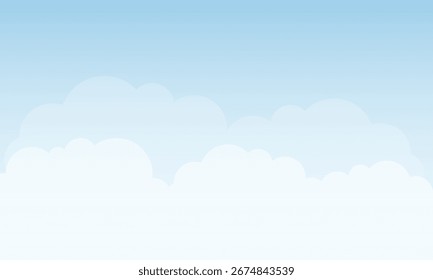 Abstract background with soft cloud shapes in gentle blue hues. Vector illustration for children's media, educational content, mobile games, or playful digital designs