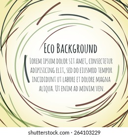 Abstract background with soft curved lines for environmental labels and messages. Can be used for postcards and posters on the protection of nature and the world. Vector image.