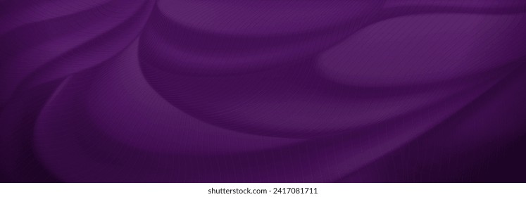 Abstract background of soft curved surfaces in purple tones covered with a grid of thin parallel lines
